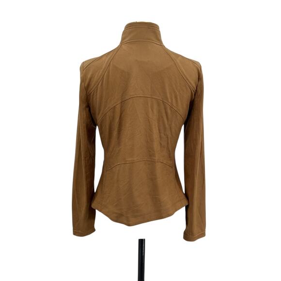 Clara‎ Sun Woo Liquid Leather Moto Jacket Camel Tan Size XS - Picture 9 of 14